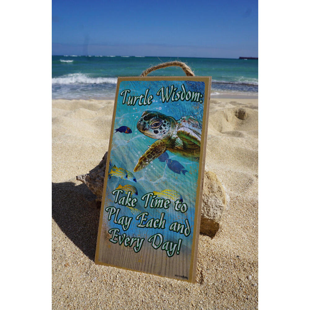 Sea Turtle Sign Tropical Island Beach Nautical Coastal Home Decor TURTLE WISDOM